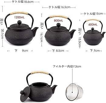 鉄瓶セット 鉄瓶 蓋真鍮 銘無 鶯 詩有 紋様有 鉄瓶